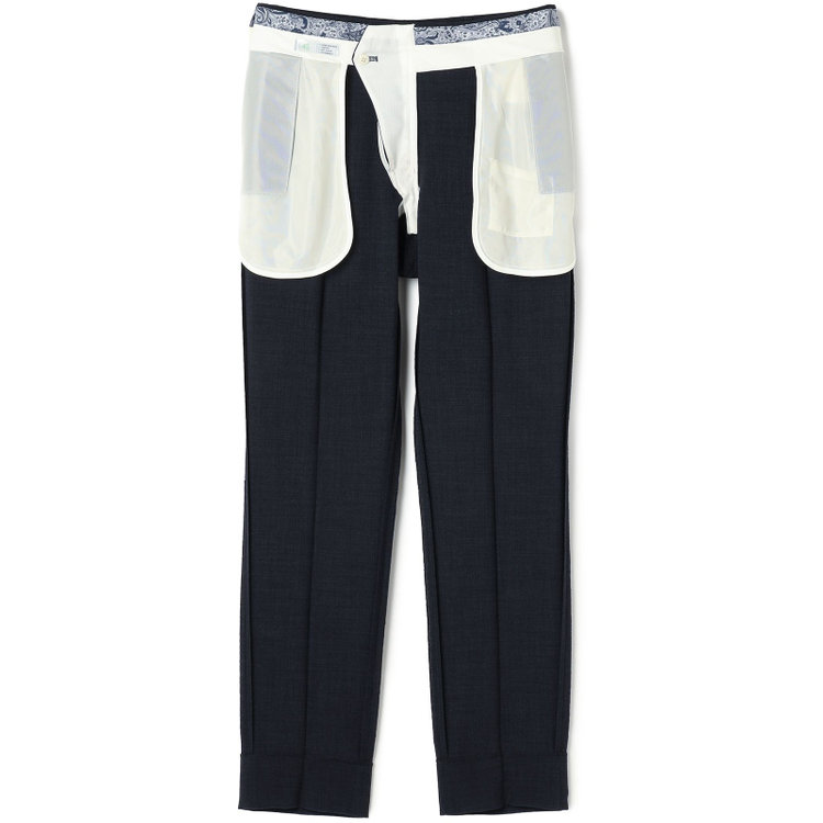 シルバーライン 【CLASSICO TAPERED】【春夏】1タックテーパードパンツ/ネイビー/ウエストムーブ4S SUSTAINABILITY&ECOLOGY FABRIC/※裾上げ済み仕様 紺濃色