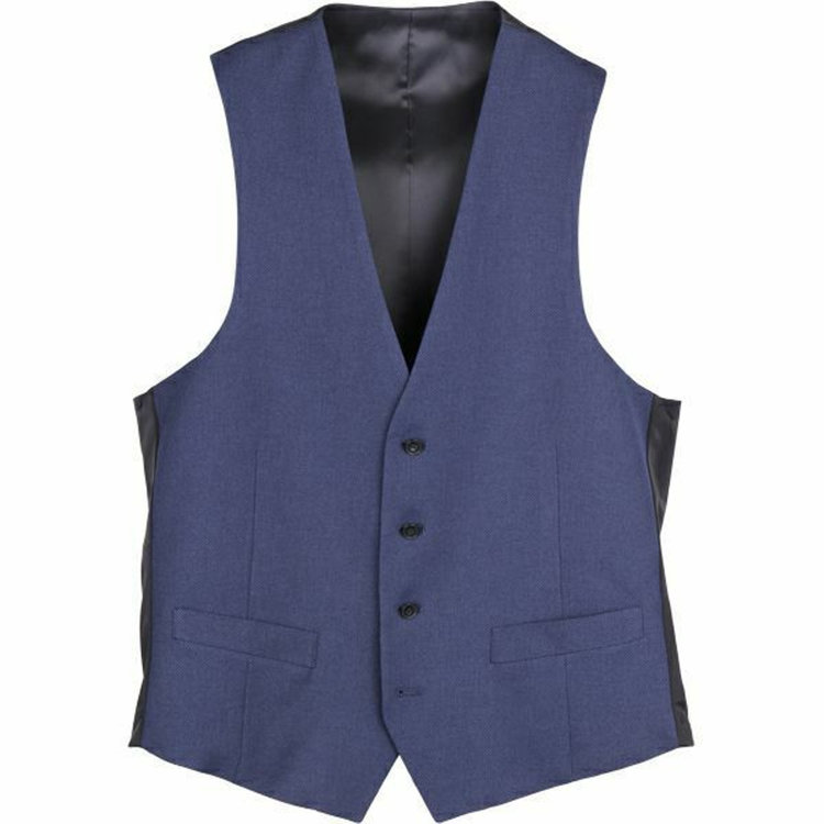 スーツセレクト 【WEB限定/OUTLET】【SLIM TAPERED_2】【年間】2釦シングルスリーピーススーツ 0タック/ネイビー×バーズアイ/4S/※パンツ裾上げ済仕様 ネイビー系(紺)