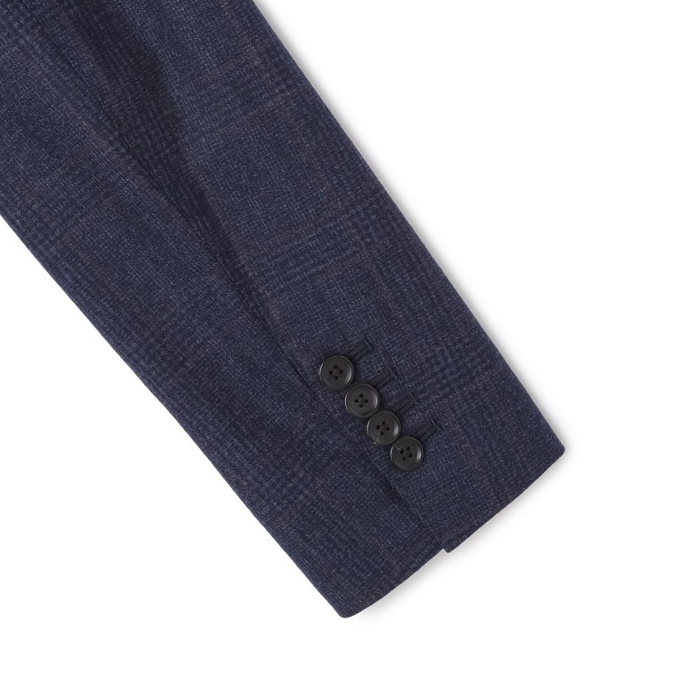 シルバーライン 【発送在庫あり】【CLASSICO TAPERED】【秋冬】2釦シングルスーツ 1タック/ネイビー×チェックオーバーペン/Ermenegildo Zegna LOOP woven in italy/※裾上げ必要 茶濃色