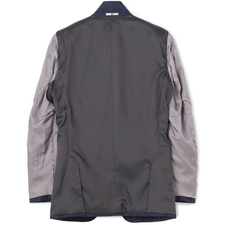 シルバーライン 【発送在庫あり】【CLASSICO TAPERED】【秋冬】2釦シングルスーツ 1タック/ネイビー×チェックオーバーペン/Ermenegildo Zegna LOOP woven in italy/※裾上げ必要 茶濃色