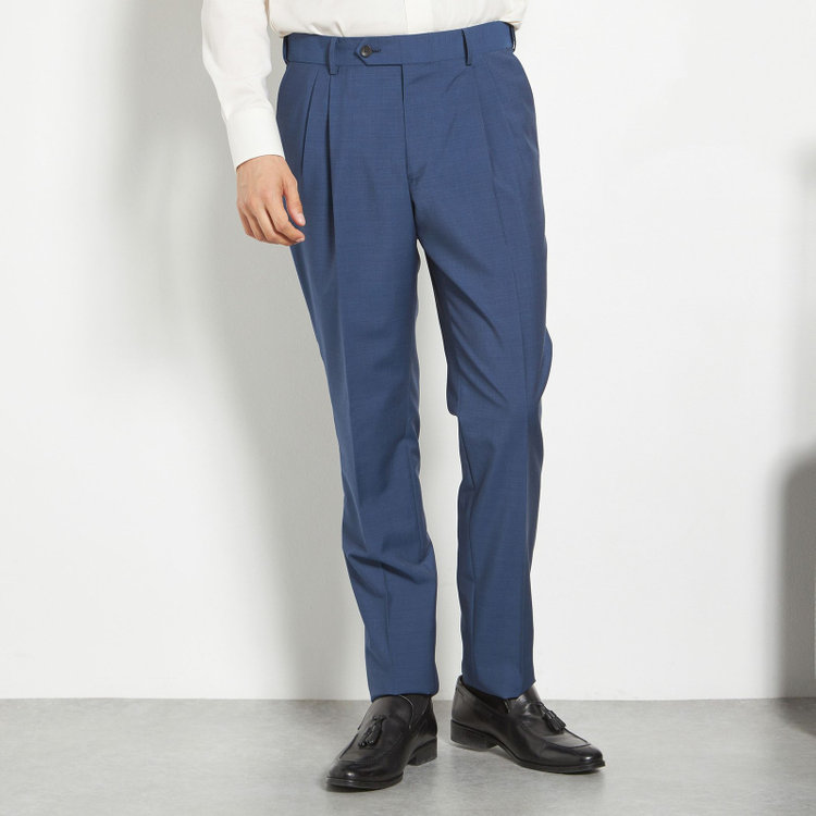 シルバーライン 【CLASSICO TAPERED】【春夏】6釦2掛けダブルスーツ 2タック/ネイビー/MARZOTTO/※裾上げ必要 青中間