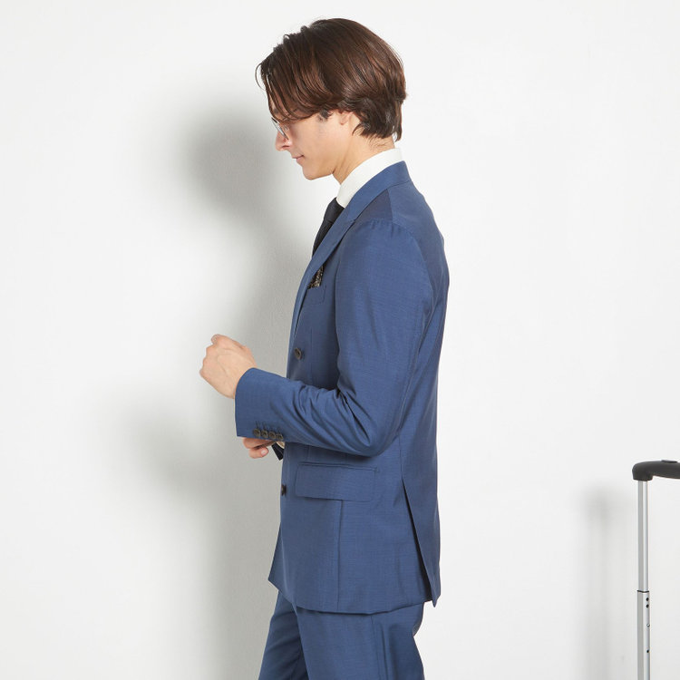 シルバーライン 【CLASSICO TAPERED】【春夏】6釦2掛けダブルスーツ 2タック/ネイビー/MARZOTTO/※裾上げ必要 青中間