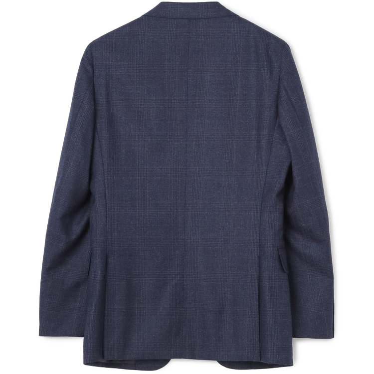 シルバーライン 【発送在庫あり】【CLASSICO TAPERED】【秋冬】2釦シングルスーツ 1タック/ネイビー×チェックオーバーペン/Ermenegildo Zegna LOOP woven in italy/※裾上げ必要 茶濃色