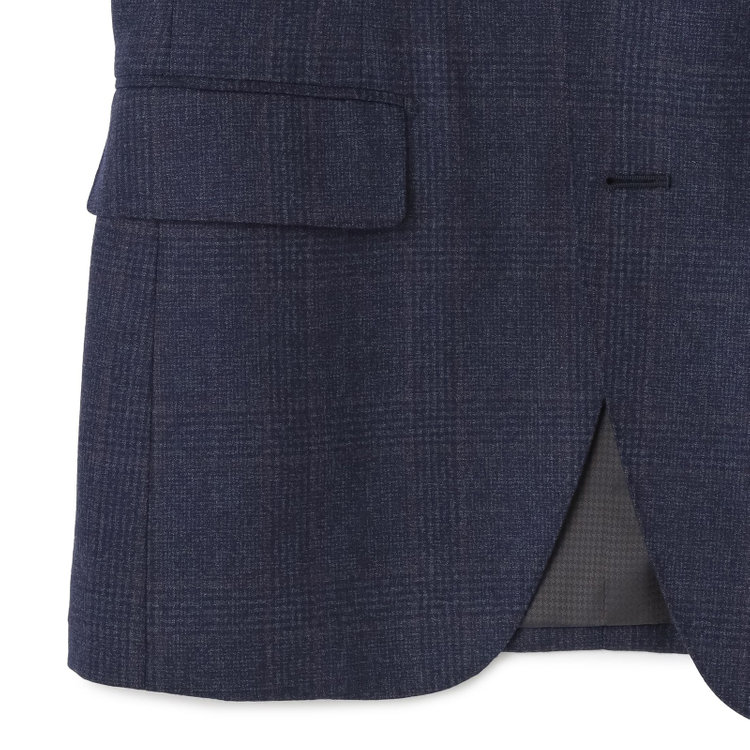 シルバーライン 【発送在庫あり】【CLASSICO TAPERED】【秋冬】2釦シングルスーツ 1タック/ネイビー×チェックオーバーペン/Ermenegildo Zegna LOOP woven in italy/※裾上げ必要 茶濃色