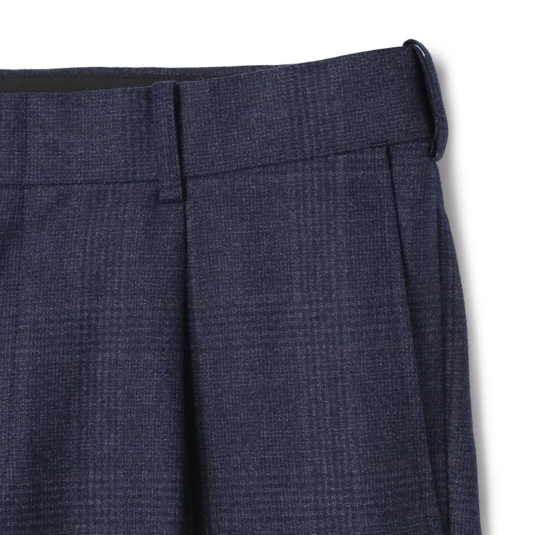 シルバーライン 【発送在庫あり】【CLASSICO TAPERED】【秋冬】2釦シングルスーツ 1タック/ネイビー×チェックオーバーペン/Ermenegildo Zegna LOOP woven in italy/※裾上げ必要 茶濃色