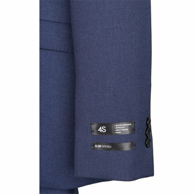 スーツセレクト 【WEB限定/OUTLET】【SLIM TAPERED_2】【年間】2釦シングルスリーピーススーツ 0タック/ネイビー×バーズアイ/4S/※パンツ裾上げ済仕様 ネイビー系(紺)