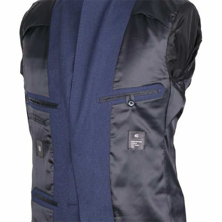 スーツセレクト 【WEB限定/OUTLET】【SLIM TAPERED_2】【年間】2釦シングルスリーピーススーツ 0タック/ネイビー×バーズアイ/4S/※パンツ裾上げ済仕様 ネイビー系(紺)