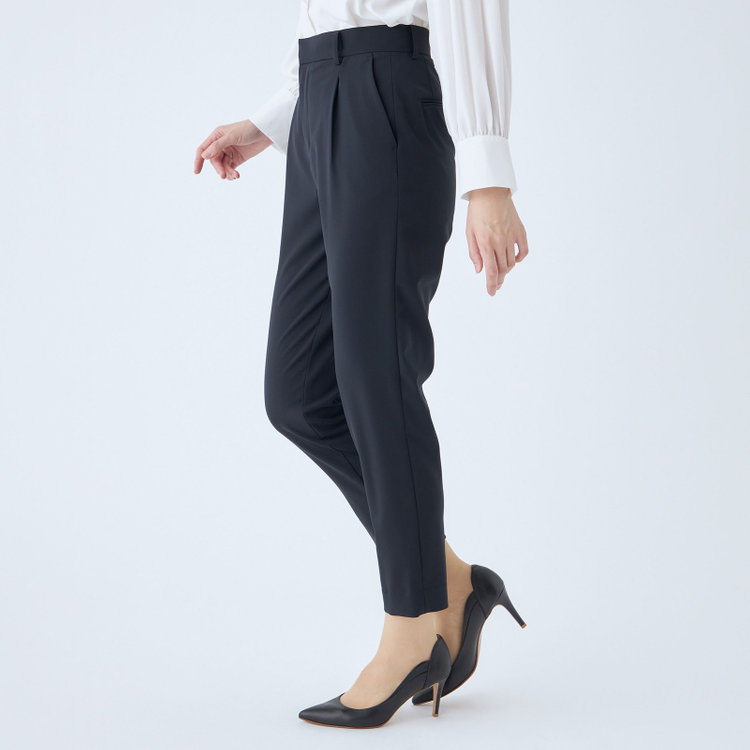 シルバーライン 【SL】【年間】テーパードパンツ/ネイビー/ウォッシャブル/※裾上げ済仕様 紺中間