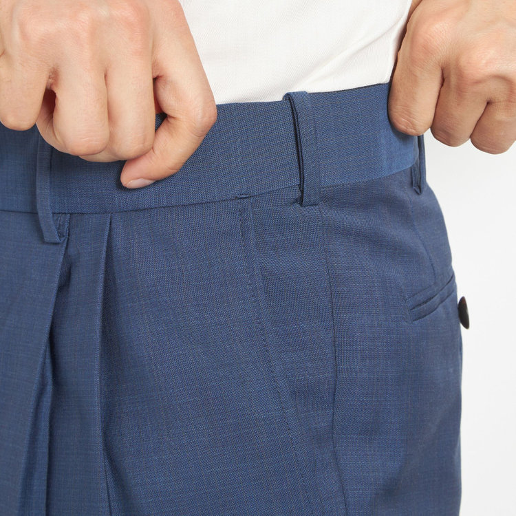 シルバーライン 【CLASSICO TAPERED】【春夏】6釦2掛けダブルスーツ 2タック/ネイビー/MARZOTTO/※裾上げ必要 青中間