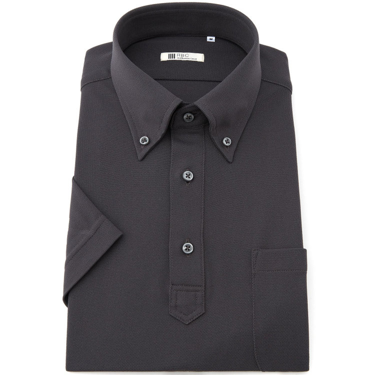 シルバーライン 【発送在庫あり】【WEB限定】【RBC/半袖】ボタンダウンビズポロシャツ プルオーバータイプ/ダークグレー/4S グレー中間