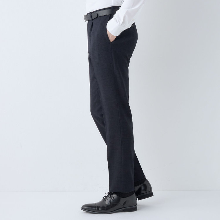 シルバーライン 【CLASSICO TAPERED】【春夏】1タックテーパードパンツ/ネイビー/ウエストムーブ4S SUSTAINABILITY&ECOLOGY FABRIC/※裾上げ済み仕様 紺濃色