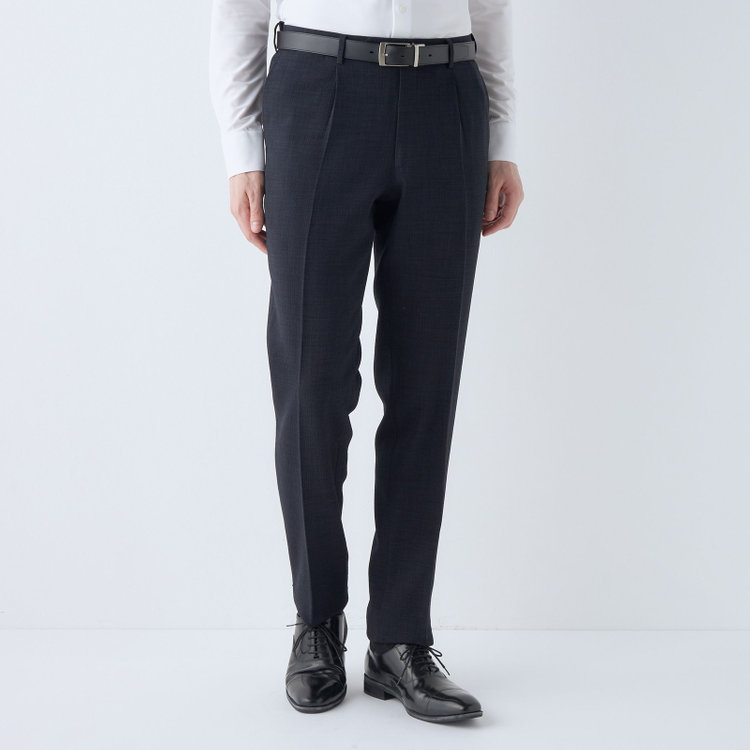 シルバーライン 【CLASSICO TAPERED】【春夏】1タックテーパードパンツ/ネイビー/ウエストムーブ4S SUSTAINABILITY&ECOLOGY FABRIC/※裾上げ済み仕様 紺濃色