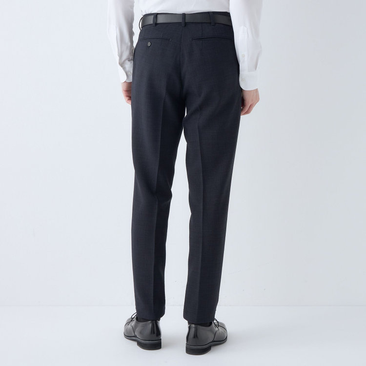 シルバーライン 【CLASSICO TAPERED】【春夏】1タックテーパードパンツ/ネイビー/ウエストムーブ4S SUSTAINABILITY&ECOLOGY FABRIC/※裾上げ済み仕様 紺濃色