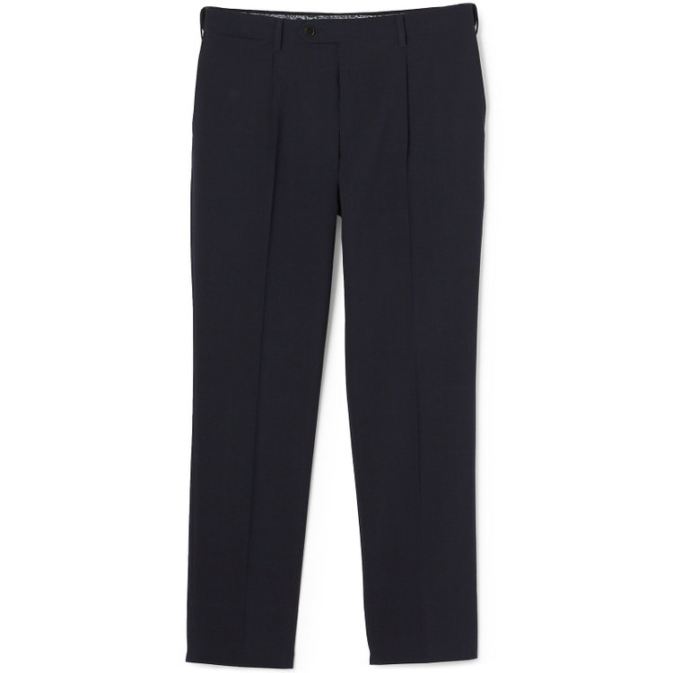 シルバーライン 【発送在庫あり】【CLASSICO TAPERED】【春夏】1タックテーパードパンツ/ネイビー×チェック/ウエストムーブ/ウォッシャブル/4S SUSTAINABILITY&ECOLOGY FABRIC/※裾上げ済仕様 紺濃色