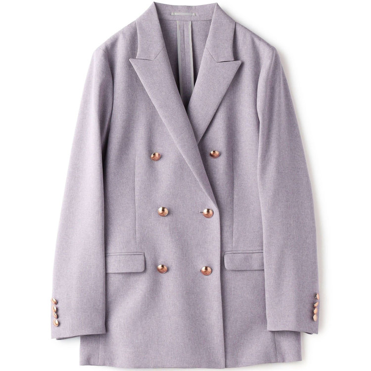 シルバーライン 【SILVER LINE】【春夏】6釦2掛けダブルブレザー/4S SUSTAINABILITY&ECOLOGY FABRIC/パープル×メタル釦 紫淡色