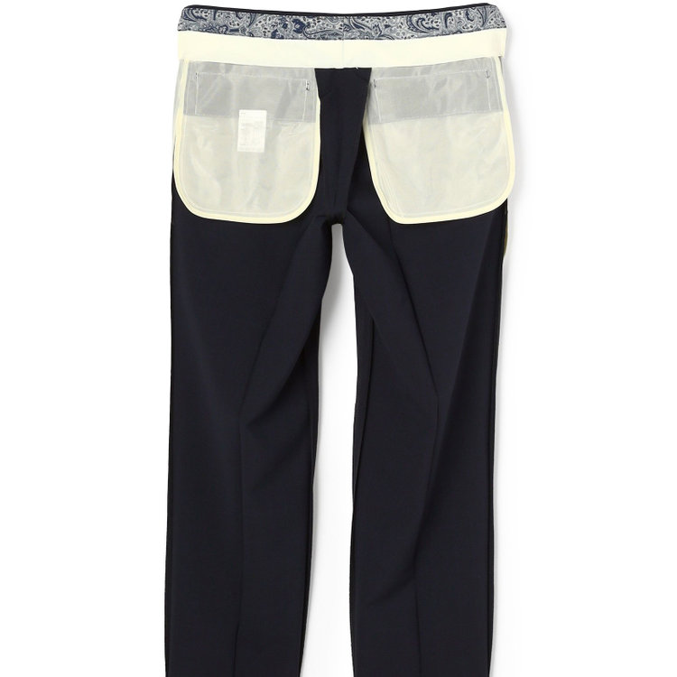 シルバーライン 【発送在庫あり】【CLASSICO TAPERED】【春夏】1タックテーパードパンツ/ネイビー×チェック/ウエストムーブ/ウォッシャブル/4S SUSTAINABILITY&ECOLOGY FABRIC/※裾上げ済仕様 紺濃色