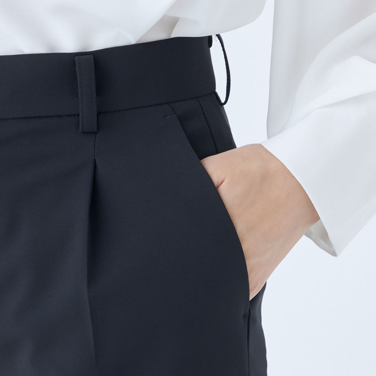 シルバーライン 【SL】【年間】テーパードパンツ/ネイビー/ウォッシャブル/※裾上げ済仕様 紺中間