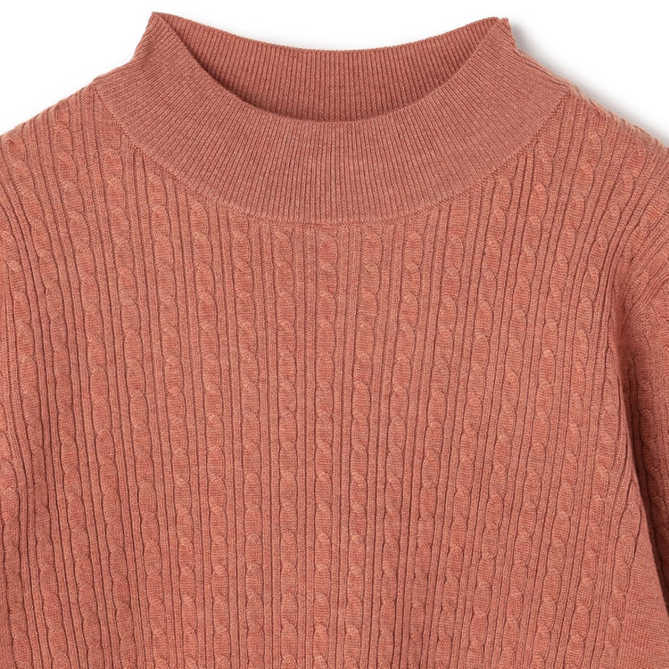 シルバーライン 【SL】【秋冬】 ハイネック ニットセーター/オレンジ/マシンウォッシャブル 橙淡色