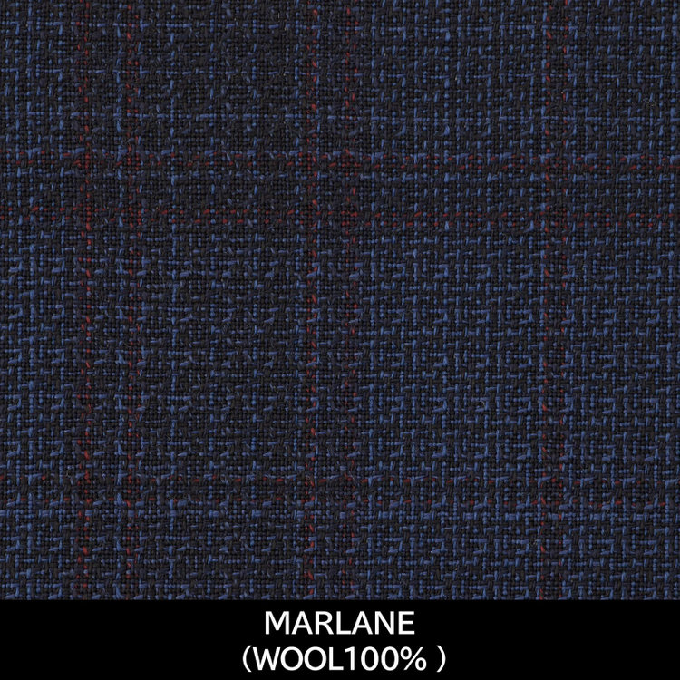 スーツセレクト 【国内縫製】【MEN'S】【パターンオーダー】【SKINNY】【春夏】スーツ/ネイビー×チェック/MARLANE (WOOL100%) 紺中間