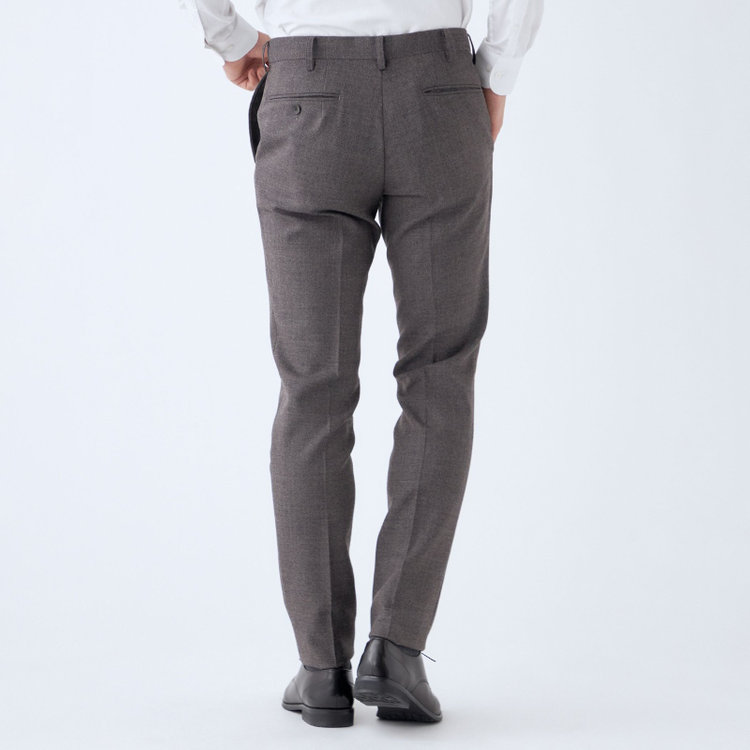 シルバーライン 【CLASSICO TAPERED】【秋冬】3釦段返りシングルスーツ 2タック/ブラウン×チェック/NEW ZEALAND WOOL MIX/※裾上げ必要 茶中間