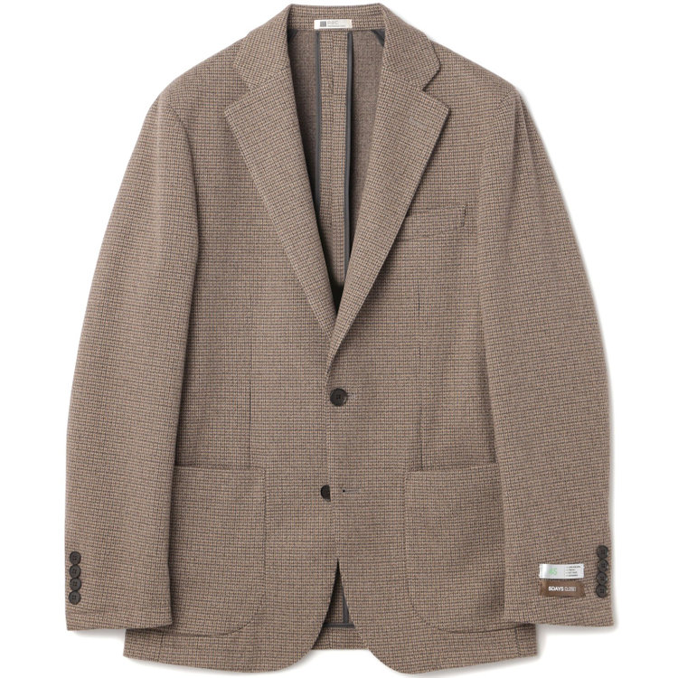 シルバーライン 【RBC】【秋冬】2釦ジャケット/ブラウン×チェック/パッチポケット/4S SUSTAINABILITY&ECOLOGY FABRIC 茶中間