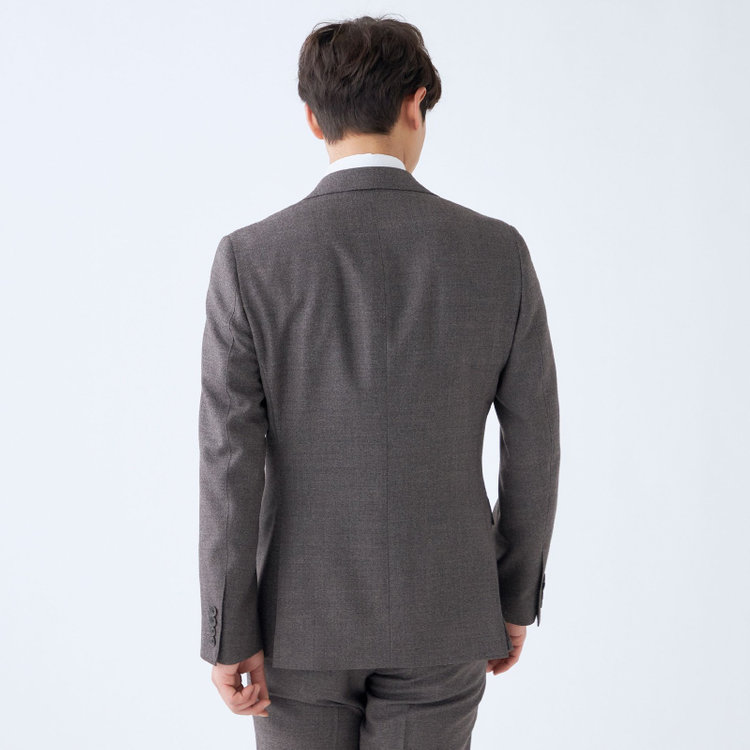 シルバーライン 【CLASSICO TAPERED】【秋冬】3釦段返りシングルスーツ 2タック/ブラウン×チェック/NEW ZEALAND WOOL MIX/※裾上げ必要 茶中間