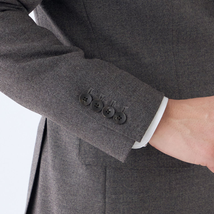 シルバーライン 【CLASSICO TAPERED】【秋冬】3釦段返りシングルスーツ 2タック/ブラウン×チェック/NEW ZEALAND WOOL MIX/※裾上げ必要 茶中間