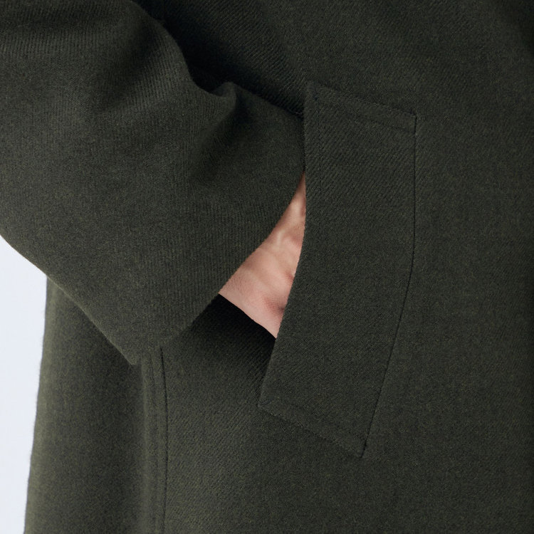 シルバーライン 【SL】ポリエステルデジタルツィードダブルラグランスリーブコート/カーキ×カルゼ 緑濃色