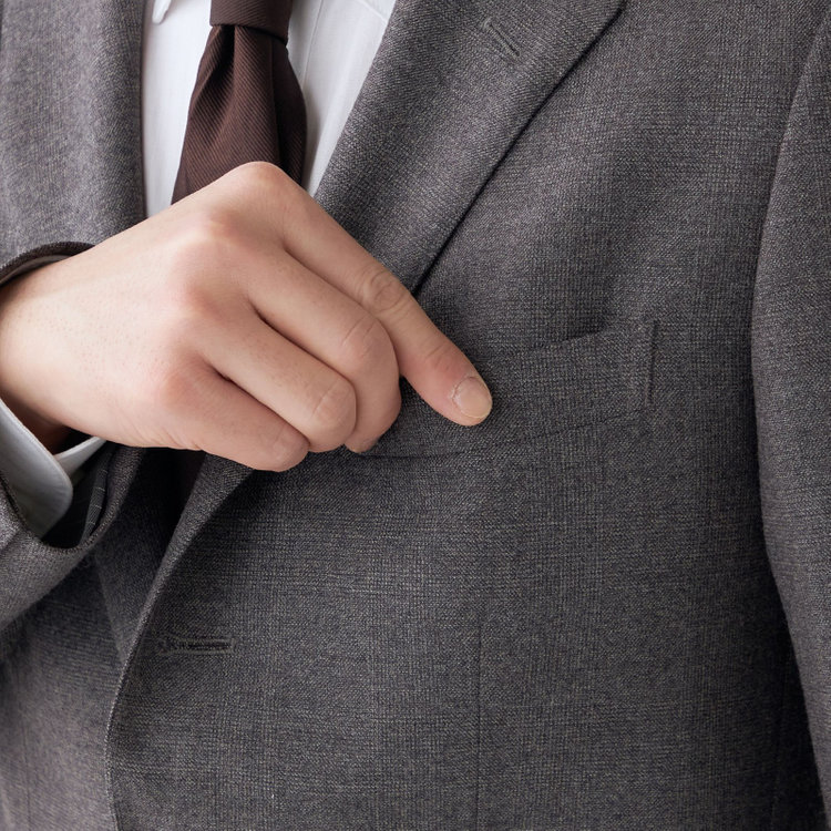 シルバーライン 【CLASSICO TAPERED】【秋冬】3釦段返りシングルスーツ 2タック/ブラウン×チェック/NEW ZEALAND WOOL MIX/※裾上げ必要 茶中間