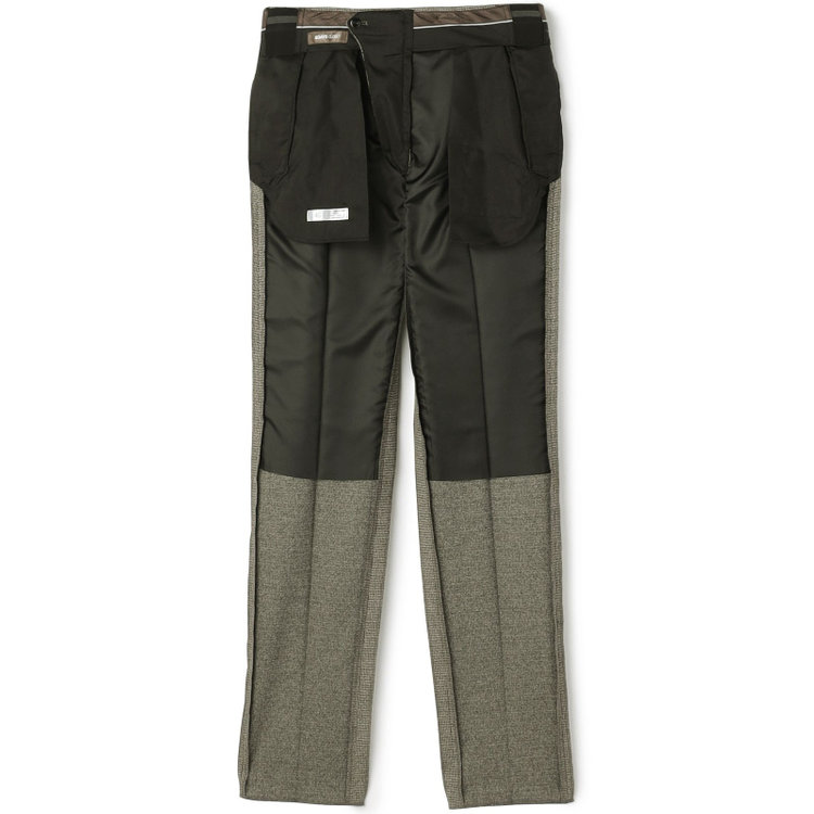 シルバーライン 【5DAYS CLOSET】【RBC】【秋冬】1タックテーパードパンツ/カーキ×チェック/ウエストムーブ/※裾上げ必要 黄淡色