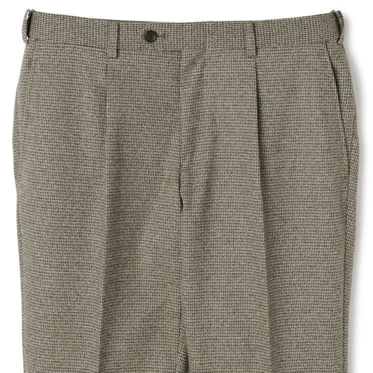 シルバーライン 【5DAYS CLOSET】【RBC】【秋冬】1タックテーパードパンツ/カーキ×チェック/ウエストムーブ/※裾上げ必要 黄淡色