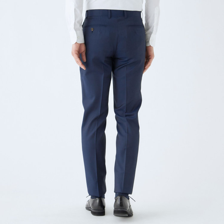 シルバーライン 【発送在庫あり】【CLASSICO TAPERED】【春夏】6釦2掛けダブルスーツ 1タック/ネイビー/チェンジポケット/MARZOTTO/※パンツ裾直し必要 青濃色