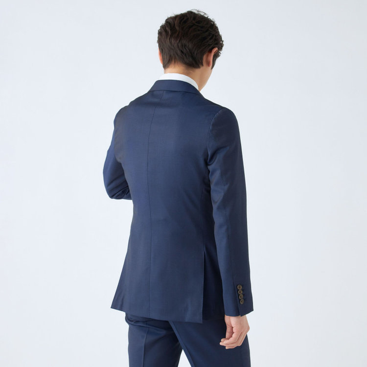 シルバーライン 【発送在庫あり】【CLASSICO TAPERED】【春夏】6釦2掛けダブルスーツ 1タック/ネイビー/チェンジポケット/MARZOTTO/※パンツ裾直し必要 青濃色