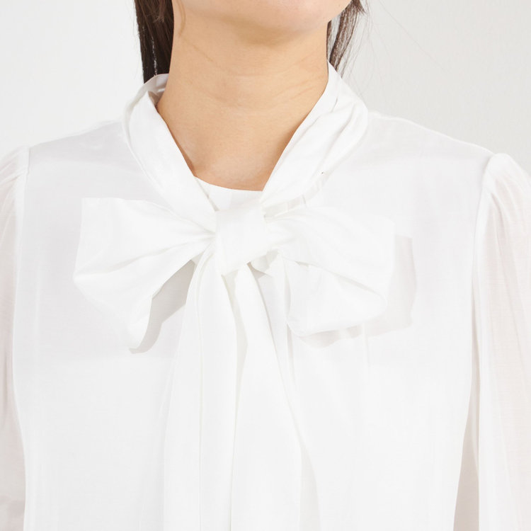 サマンサ 【SUIT SELECT×Samantha Thavasa】【長袖】リボンブラウス/ホワイト 白