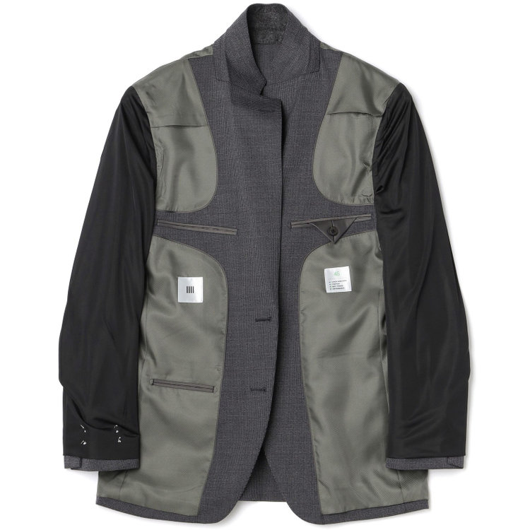 シルバーライン 【4S CROSS】【年間】セットアップジャケット/グレー×ハウンドトゥース/パッチポケット グレー中間