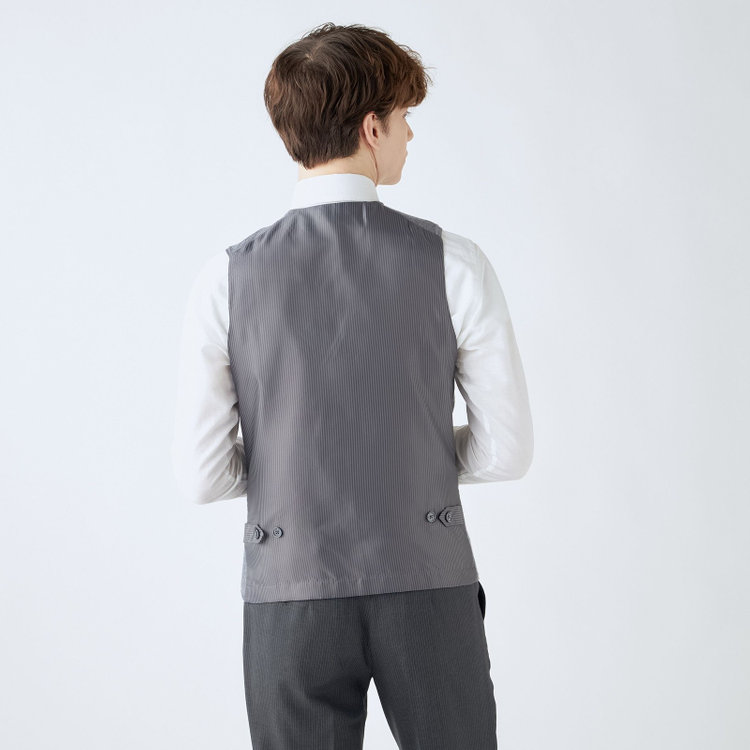 スーツセレクト 【RBC】【秋冬】ミラノリブ ニットダブルジレ(ベスト)/グレー グレー中間