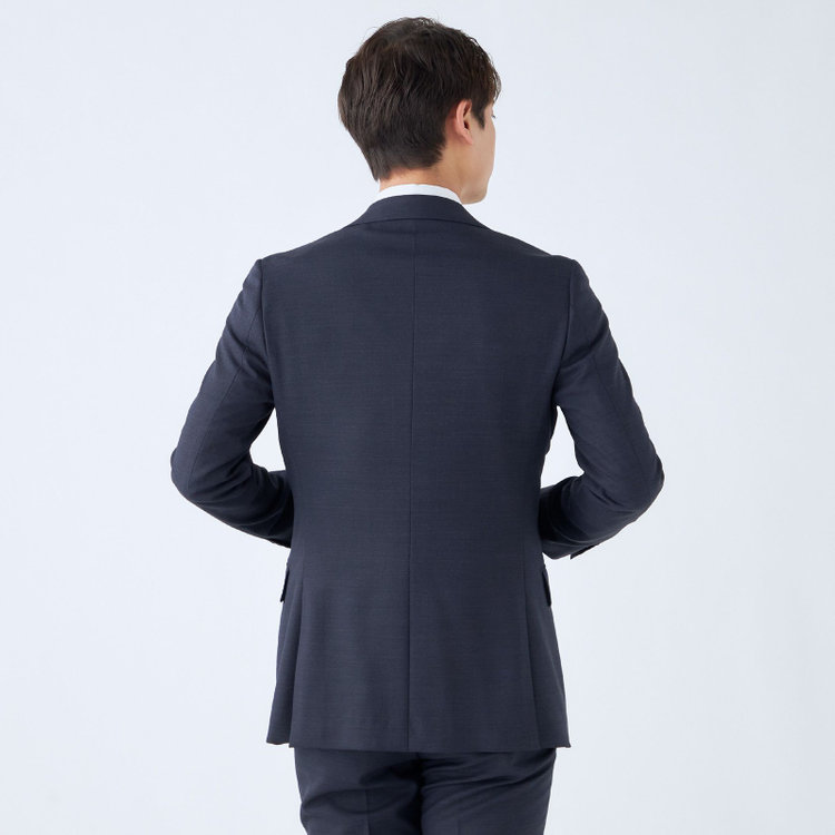 シルバーライン 【CLASSICO TAPERED】【年間】【結婚式対応可】2釦シングルフォーピーススーツ 1タック/ネイビー＋コーディネートパンツグレー/両面ジレ/ウエストムーブ/4S SUSTAINABILITY&ECOLOGY FABRIC/※裾上げ必要 紺中間