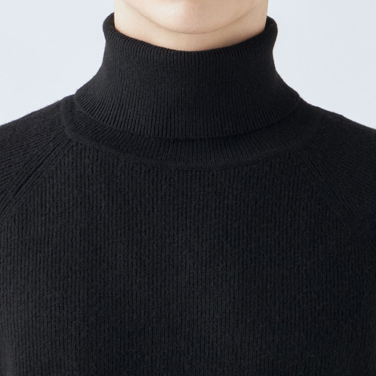ソノタ 【RBC】【秋冬】片畦編みウールブレンド ミドルウエイトタートルネックニットセーター/ブラック 黒