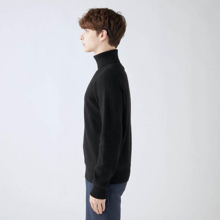 ソノタ 【RBC】【秋冬】片畦編みウールブレンド ミドルウエイトタートルネックニットセーター/ブラック 黒