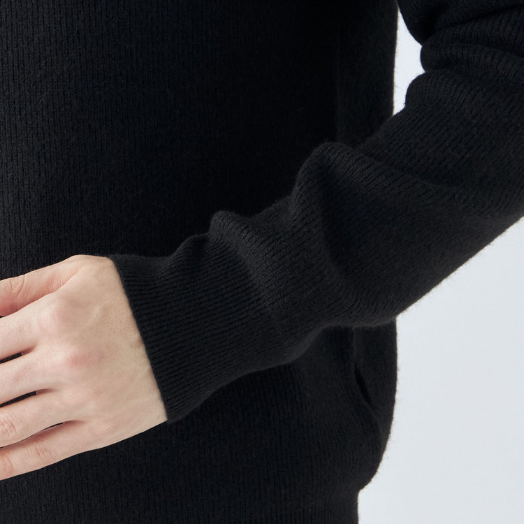 ソノタ 【RBC】【秋冬】片畦編みウールブレンド ミドルウエイトタートルネックニットセーター/ブラック 黒