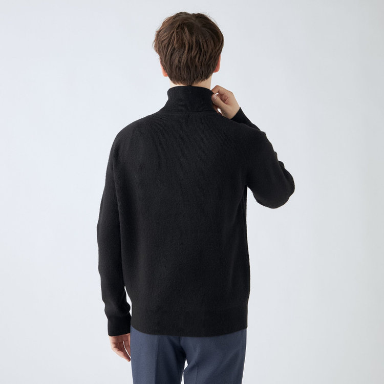ソノタ 【RBC】【秋冬】片畦編みウールブレンド ミドルウエイトタートルネックニットセーター/ブラック 黒