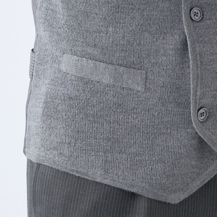 スーツセレクト 【RBC】【秋冬】ミラノリブ ニットダブルジレ(ベスト)/グレー グレー中間