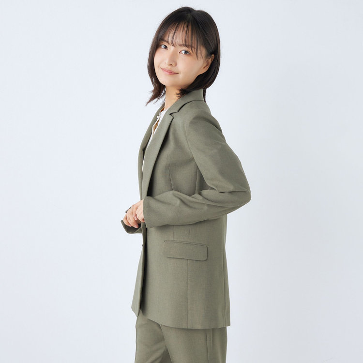 シルバーライン 【SILVER LINE】【【年間】1釦シングルパンツスーツ/グリーン/ウォッシャブル/Naturemier/※パンツ裾上げ済仕様 緑中間