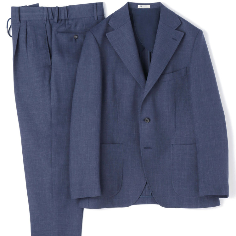 シルバーライン 【RBC】【春夏】3釦段返りシングルスーツ 2タック/ネイビー/パッチポケット/ドローコード&ウエストシャーリング/※パンツ裾上げ済仕様 紺淡色