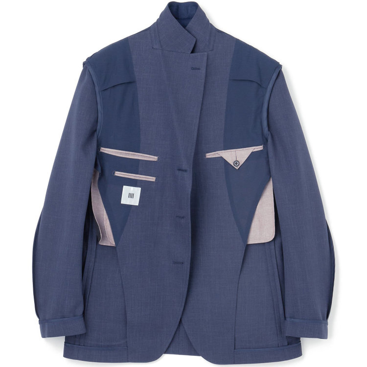 シルバーライン 【RBC】【春夏】3釦段返りシングルスーツ 2タック/ネイビー/パッチポケット/ドローコード&ウエストシャーリング/※パンツ裾上げ済仕様 紺淡色