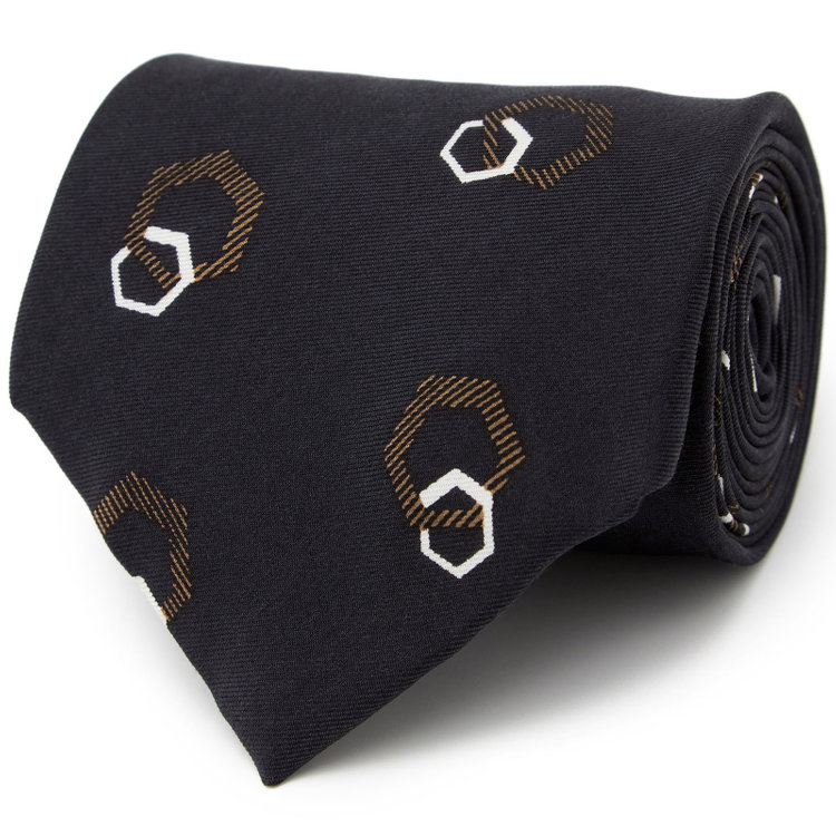 シルバーライン 【SILVER LINE】シルク小紋ネクタイ 8.5cm幅/ブラック/SARUTAHIKO COFFEE その他