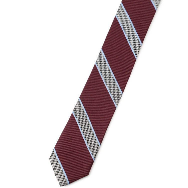 シルバーライン 【SILVER LINE】シルクストライプネクタイ 8.0cm幅/ワイン×グレー＋パープル その他