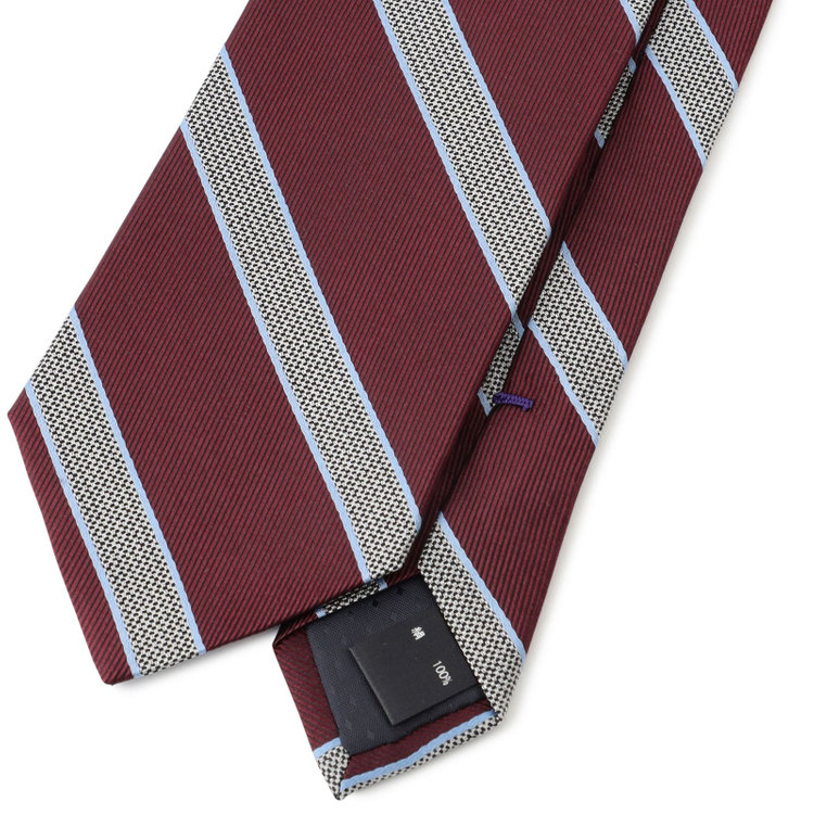 シルバーライン 【SILVER LINE】シルクストライプネクタイ 8.0cm幅/ワイン×グレー＋パープル その他