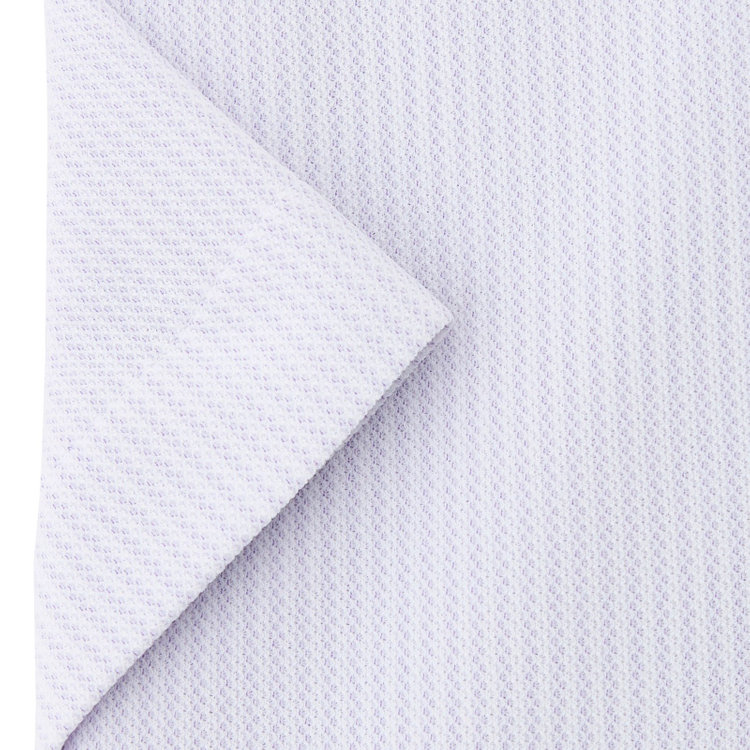 ブラックライン 【発送在庫あり】【BLACK LINE/半袖】ホリゾンタルワイドワイシャツ/パープル＆ホワイト×ドビーストライプ/「4S」スーパーノンアイロン・ストレッチ 紫中間