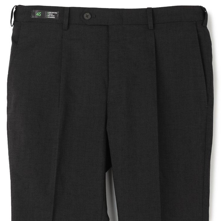 シルバーライン 【RBC】【春夏】ポリエステル1タックテーパードパンツ/ブラック/ウエストムーブ仕様/4S SUSTAINABILITY&ECOLOGY FABRIC/※裾上げ必要 黒